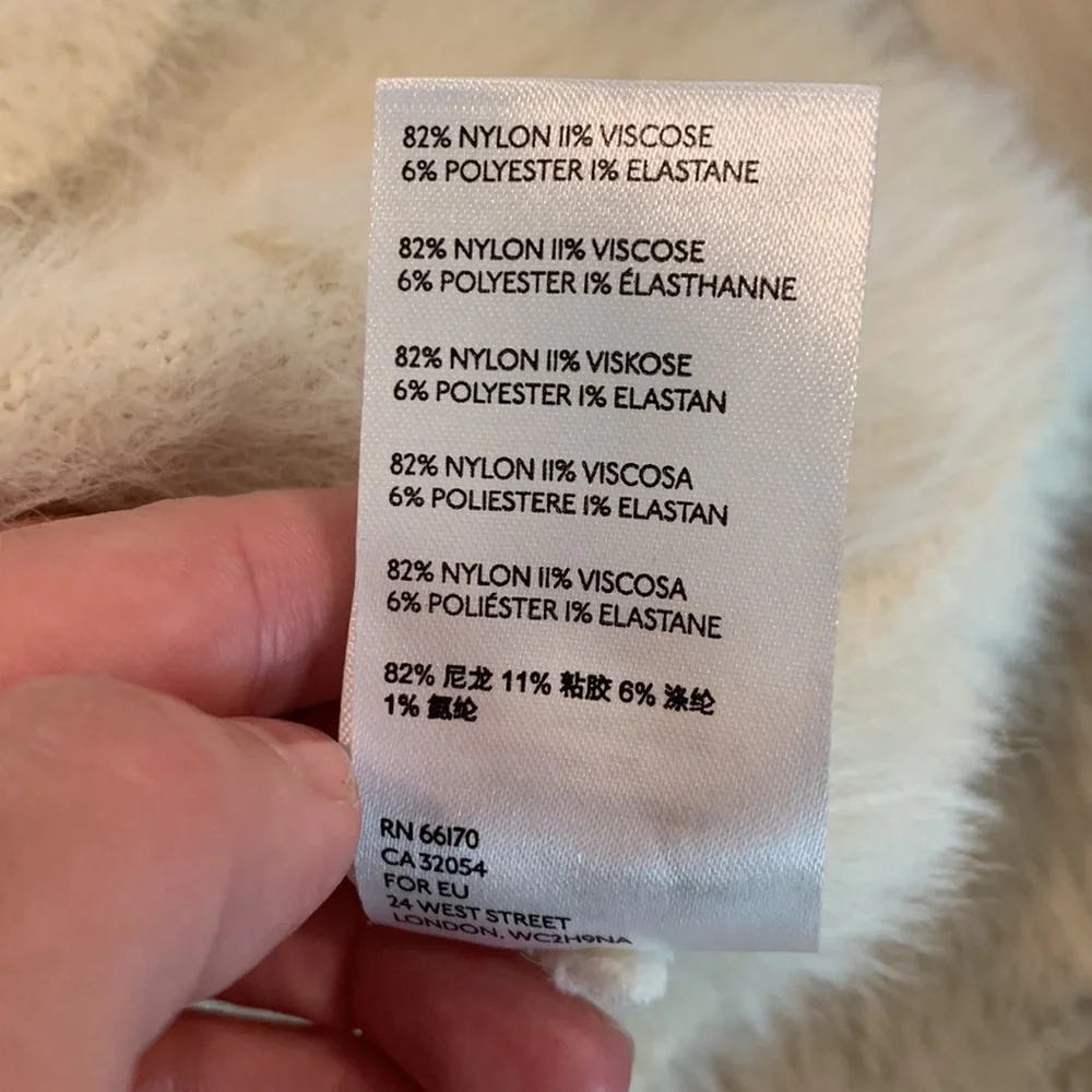 Anthropologie Chenille / Fur Cream Sweater - Picture 5 of 5